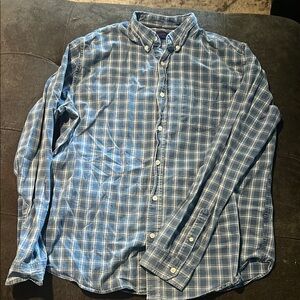 Aeropostale Men's Blue Plaid Button-Down Shirt